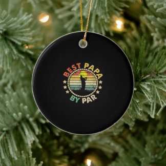 Vintage Best Papa By Par Ceramic Ornament