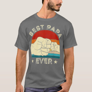 Vintage Best Papa Ever Fist Bump Funny Grandpa Fat T-Shirt