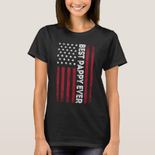 Vintage Best Pappy Ever Men American Flag Idea for T-Shirt