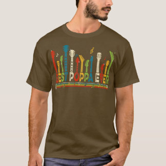 Vintage Best Poppa Ever Daddy Guitar Father's Day T-Shirt