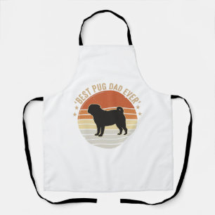 Vintage Best Pug Dad Ever Dog Lover Shirt Design_1 Apron