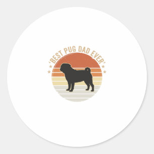 Vintage Best Pug Dad Ever Dog Lover Shirt Design_1 Classic Round Sticker