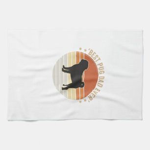 Vintage Best Pug Dad Ever Dog Lover Shirt Design_1 Kitchen Towel