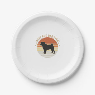 Vintage Best Pug Dad Ever Dog Lover Shirt Design_1 Paper Plate