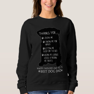 Vintage Best Pug Dog Dad For Father Men Fathers Da Sweatshirt