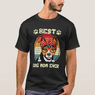 Vintage Best Rat Terrier Mom Ever Dog Mama Funny M T-Shirt