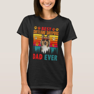 Vintage Best Shetland Sheepdog Dad Ever Cute Dog S T-Shirt