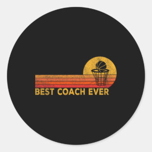 Vintage Best Sketll Coach Sketll Team Coach Retro Classic Round Sticker