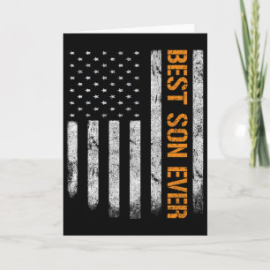 Vintage Best Son Ever American Flag Fathers Day Bo Card
