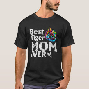 Vintage Best Tiger Mom Ever Cut Coloured Tiger Mom T-Shirt