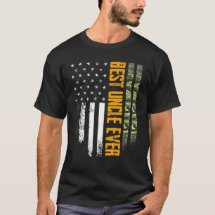 Vintage Best Uncle Ever Camo American Flag Distres T-Shirt