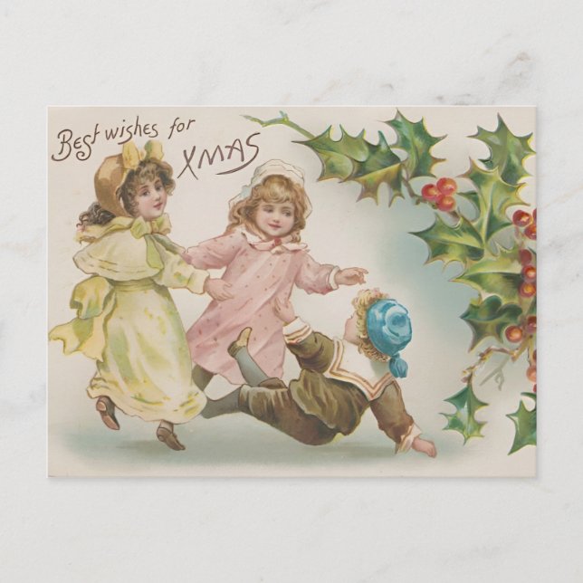 Vintage Best Wishes For Christmas Card (Front)