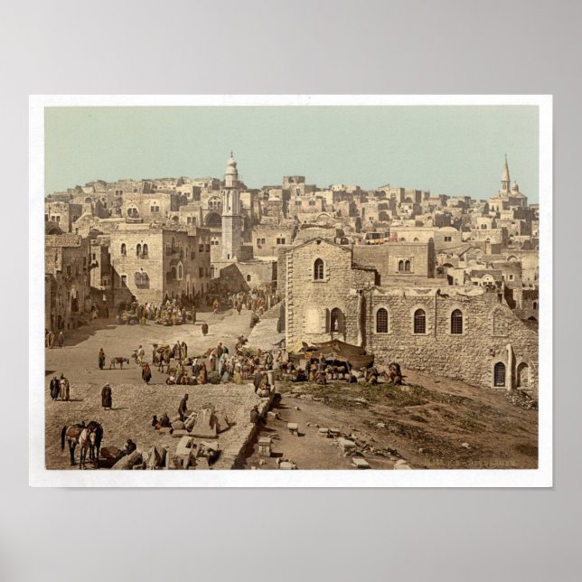 Vintage Bethlehem Illustration Poster (Front)