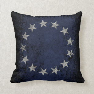 Vintage Betsy Ross American Flag 2-Sided Throw Pillow