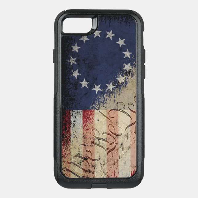 Vintage Betsy Ross American Flag Otterbox iPhone Case (Back)