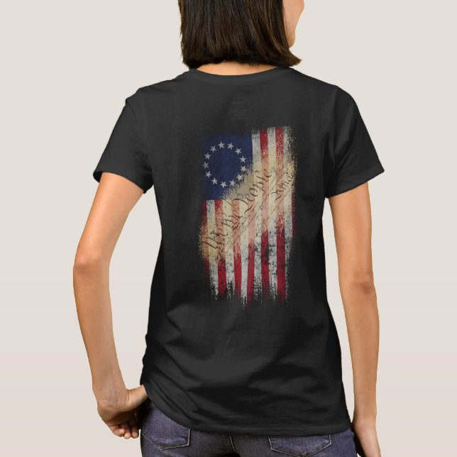 Vintage Betsy Ross American Flag T-Shirt (Back)