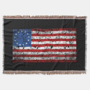 Vintage Betsy Ross Flag Throw Blanket