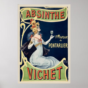 Vintage Beverage Kitchen Art Wine Champagne Food Poster