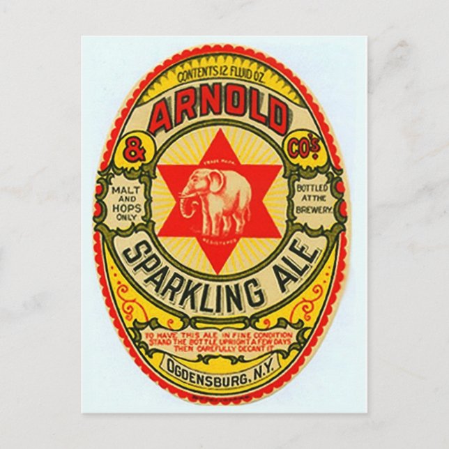 Vintage Beverage Label Postcard (Front)