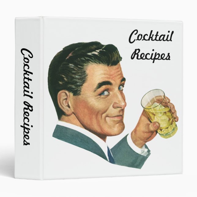 Vintage Beverages, Drinks, Cocktail Recipes Binder (Front/Spine)