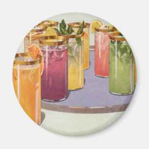 Vintage Beverages, Drinks with Ice Cubes on a Tray Magnet