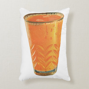 Vintage Beverages, Glass of Orange Juice Breakfast Accent Pillow