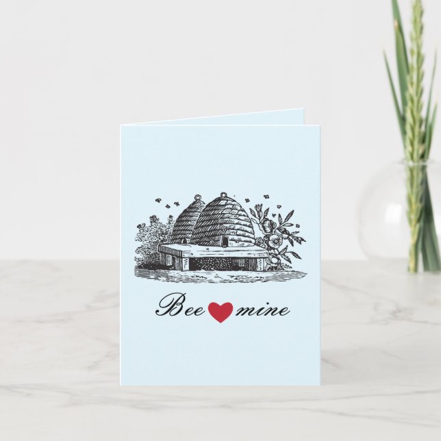Vintage Bewick Valentine beehive card (Front)