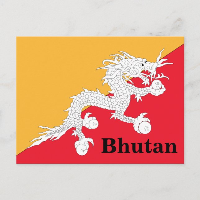 Vintage Bhutan Travel Tourism Postcard (Front)