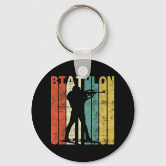 Vintage Biathlon Retro Biathlete  Keychain