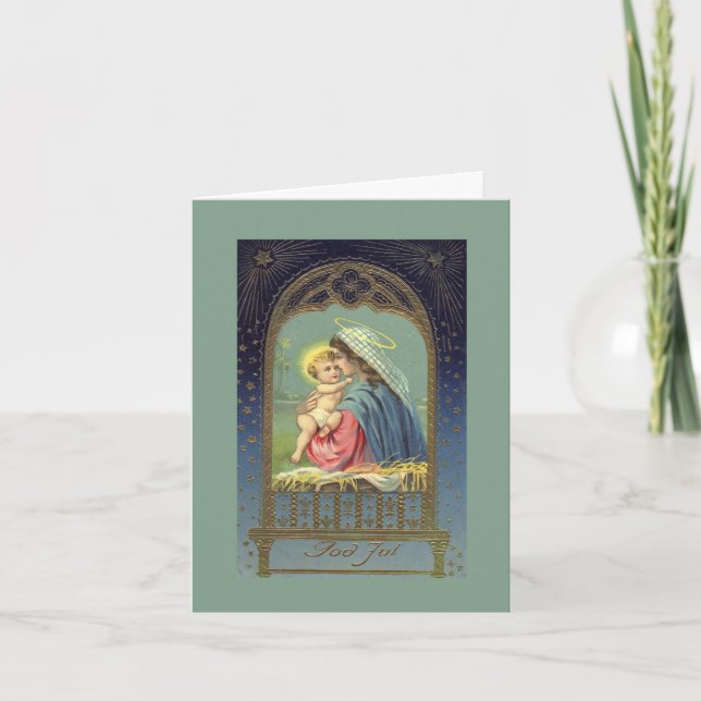 Vintage Biblical Mary & Jesus Christmas Card (Front)