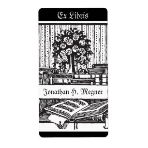 Vintage bibliothèque musique, arbre, livres