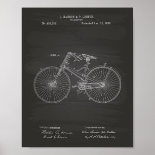 Vintage Bicycle 1890 Patent Art  - Chalkboard Poster