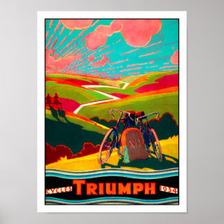 Vintage Bicycle Ad - Bike on Hillside Poster