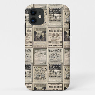 Vintage Bicycle Advertising Collage Ads iPhone 11 Case