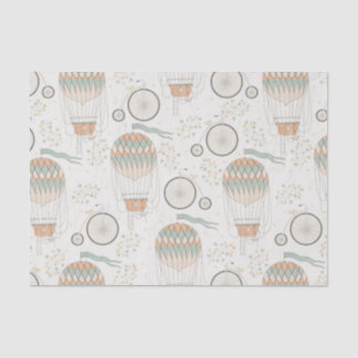 Vintage Bicycle and Hot Air Balloon Pattern Tissue Paper