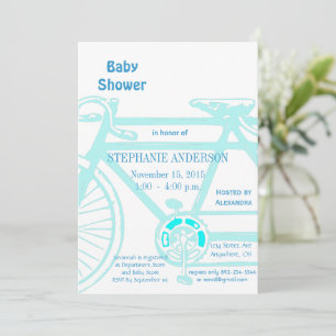 Vintage Bicycle Baby Boy Shower Invitations