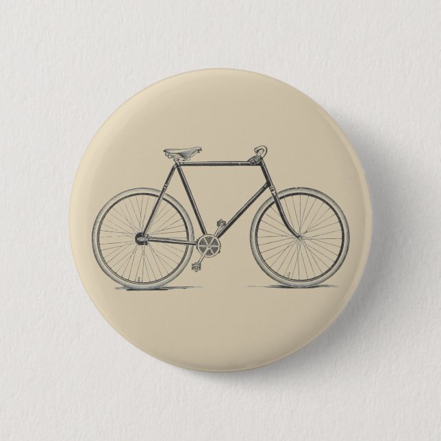 Vintage bicycle badge 2 inch round button (Front)
