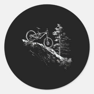 Vintage Bicycle Bike Mountain Bike Biking Cycling  Classic Round Sticker
