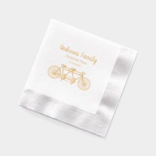 Vintage Bicycle Built For Two / Tandem Bike Foil Napkins