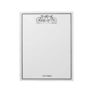 Vintage Bicycle Built For Two / Tandem Bike Notepad