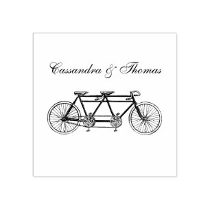 Vintage Bicycle Built For Two / Tandem Bike Rubber Stamp