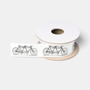 Vintage Bicycle Built For Two / Tandem Bike Satin Ribbon