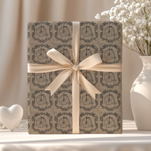 Vintage Bicycle Burlap Wrapping Paper