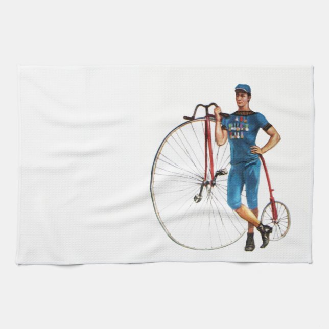 Vintage Bicycle Championship Kitchen Towel (Horizontal)