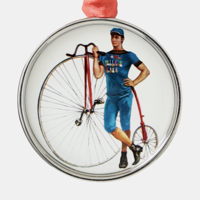 Vintage Bicycle Championship Metal Ornament (Front)