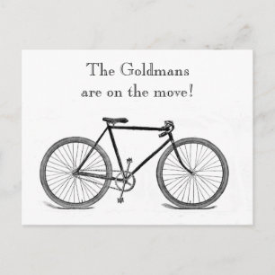 Vintage Bicycle Change of Address Announcement Postcard