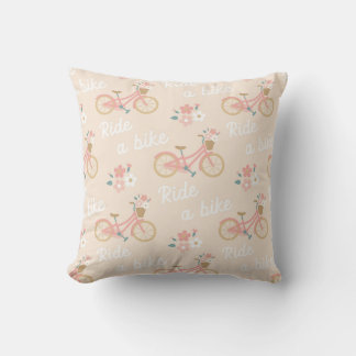 Vintage Bicycle Charm Throw Pillow