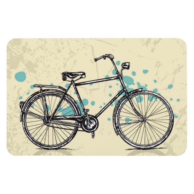 Vintage Bicycle Drawing Magnet (Horizontal)