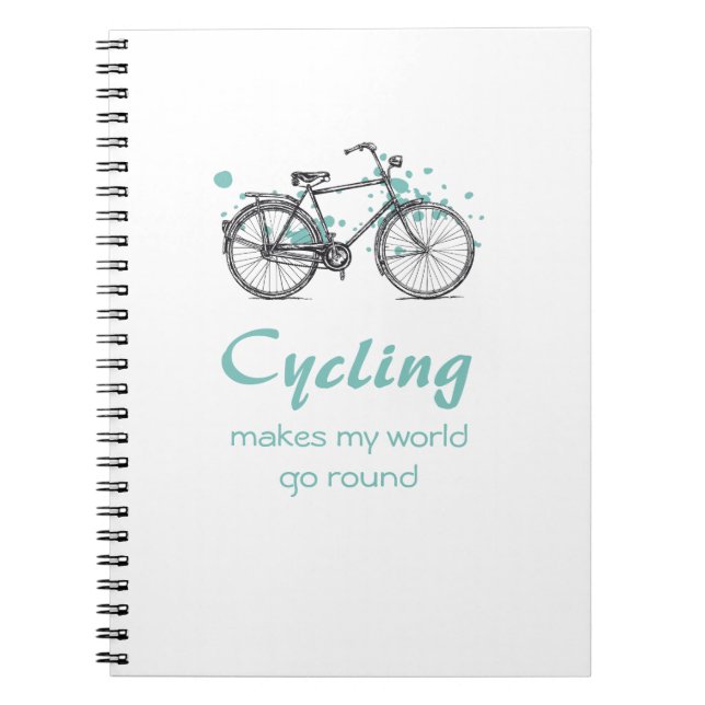Vintage Bicycle Drawing Spiral Notebook (Front)
