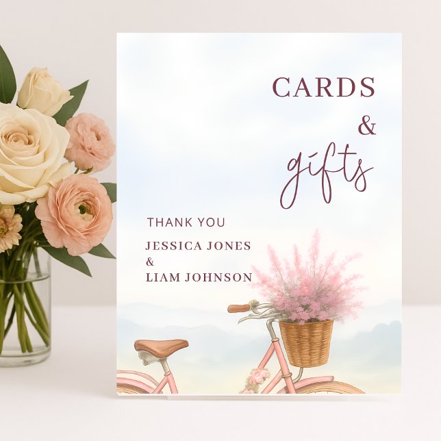 Vintage Bicycle Engagement Party Cards Gifts Sign (Vintage Bicycle Engagement Party Cards Gifts Sign)